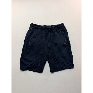 Unbranded Zipper Pocket Shorts Men Size Large Black Excellent Casual Athleisure